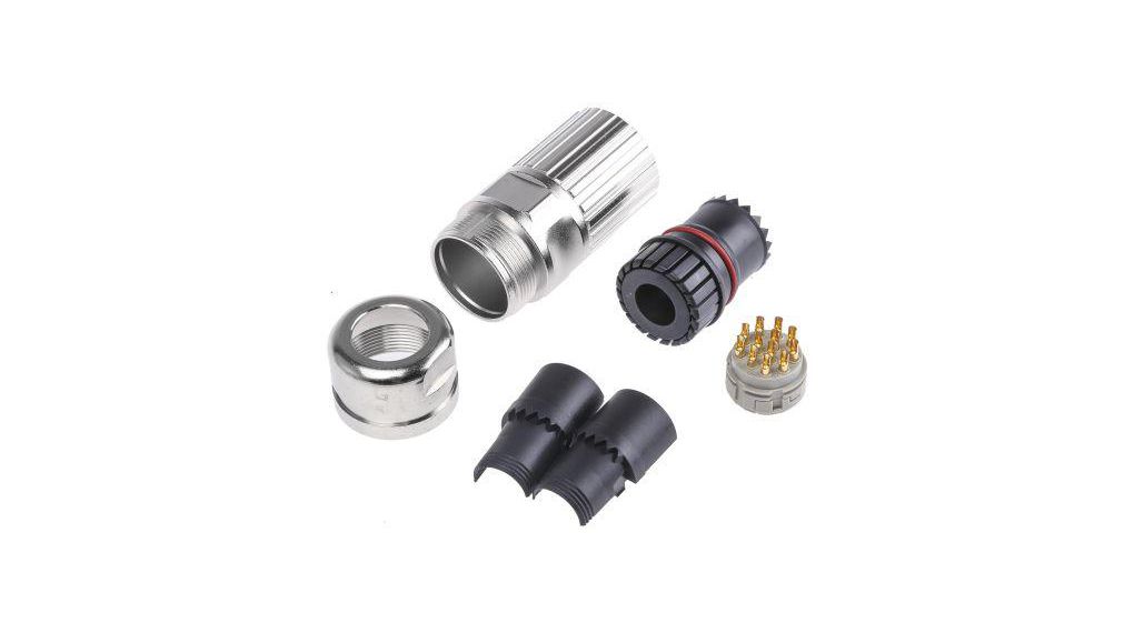 Circular Connector, 12 Contacts, Cable Mount, M23 Connector, Socket, Female, IP67, CA Series